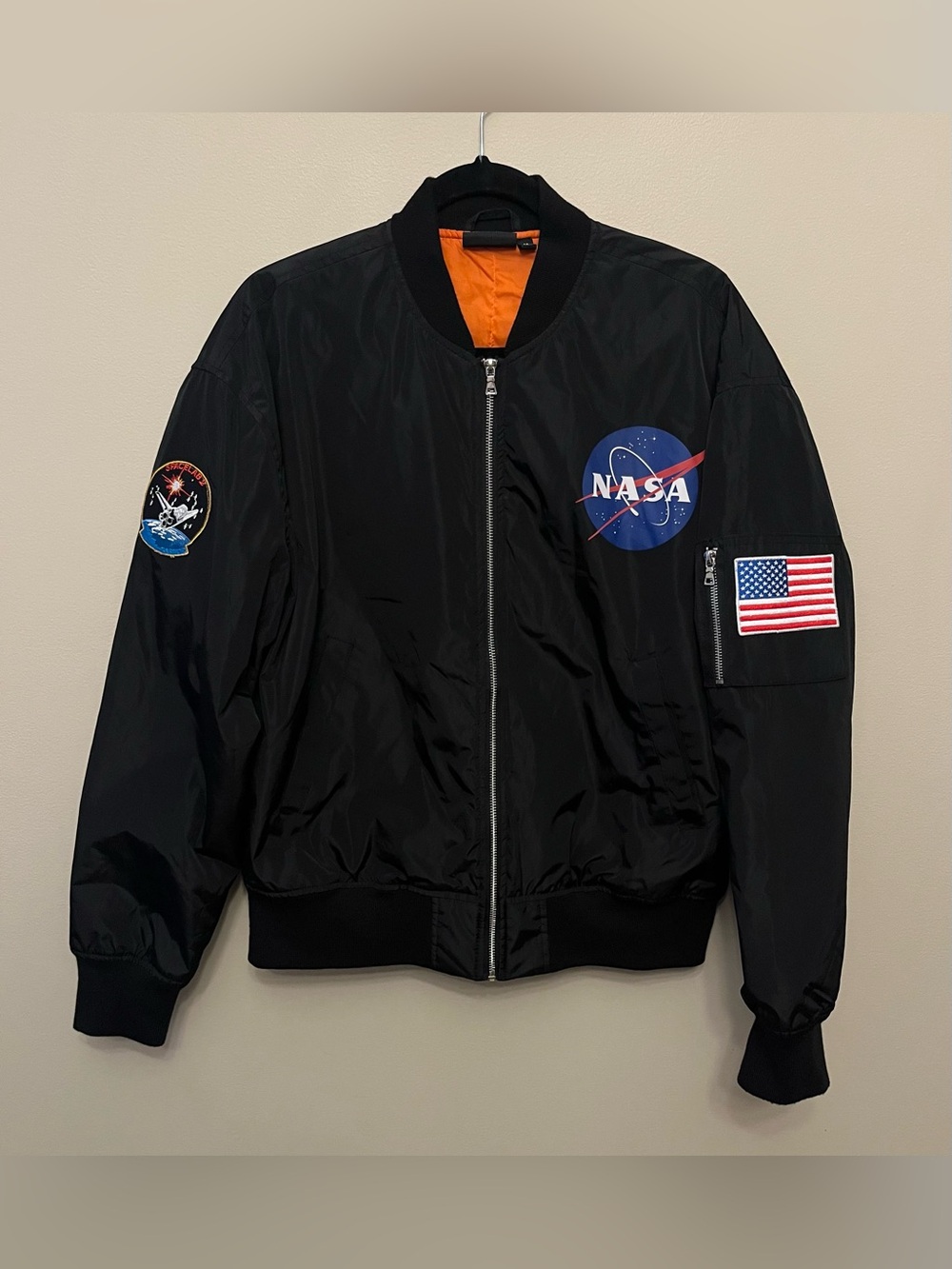 Chemistry NASA Bomber Jacket Embroidered Patches Men's Size Medium